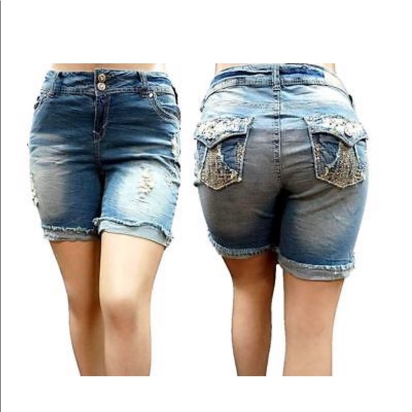 women's plus jeans short